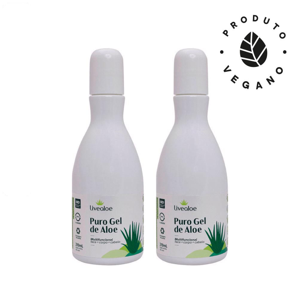 Kit 2 Puro Gel de Aloe Livealoe 210ml