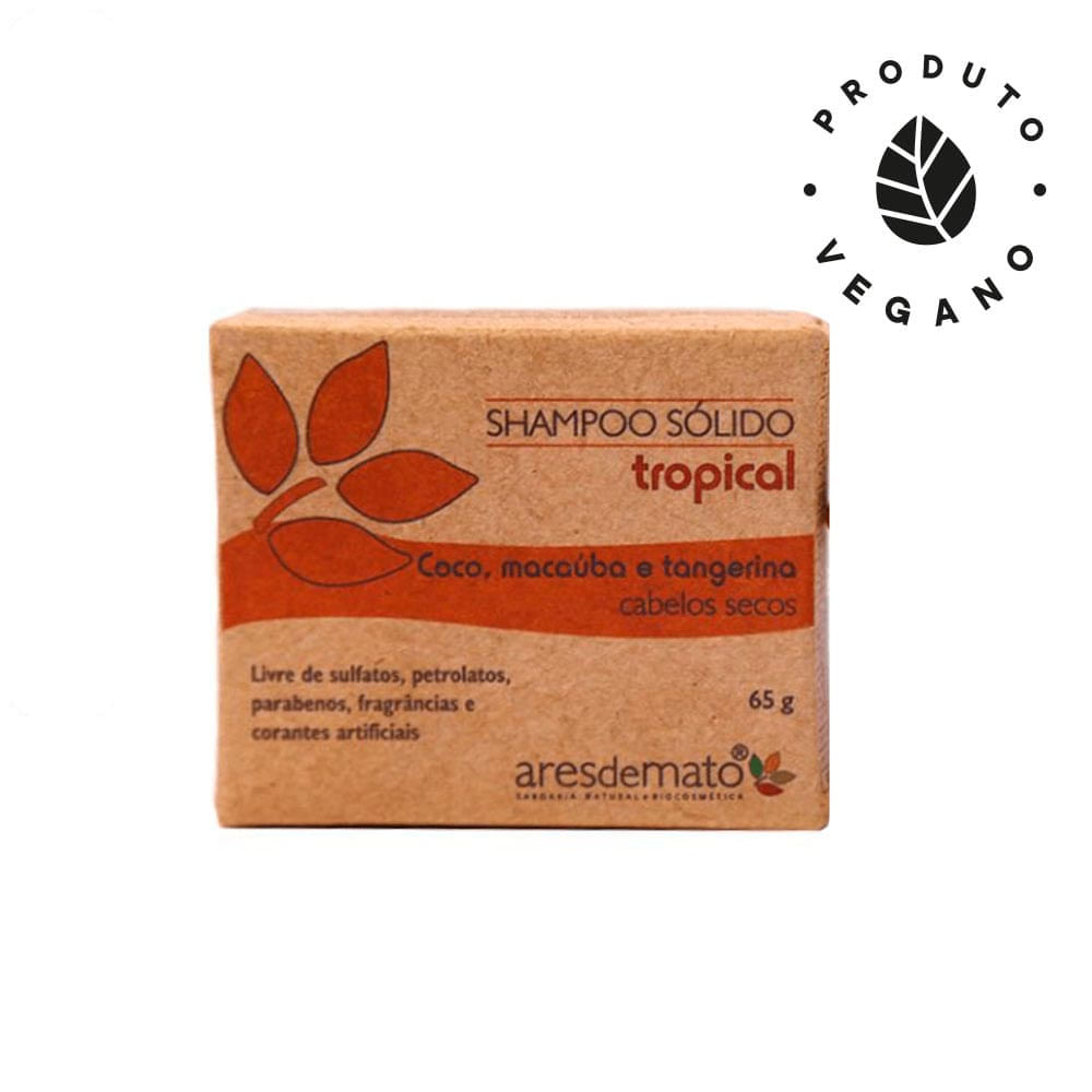 Shampoo Sólido Tropical Cabelos Secos Ares de Mato 65g