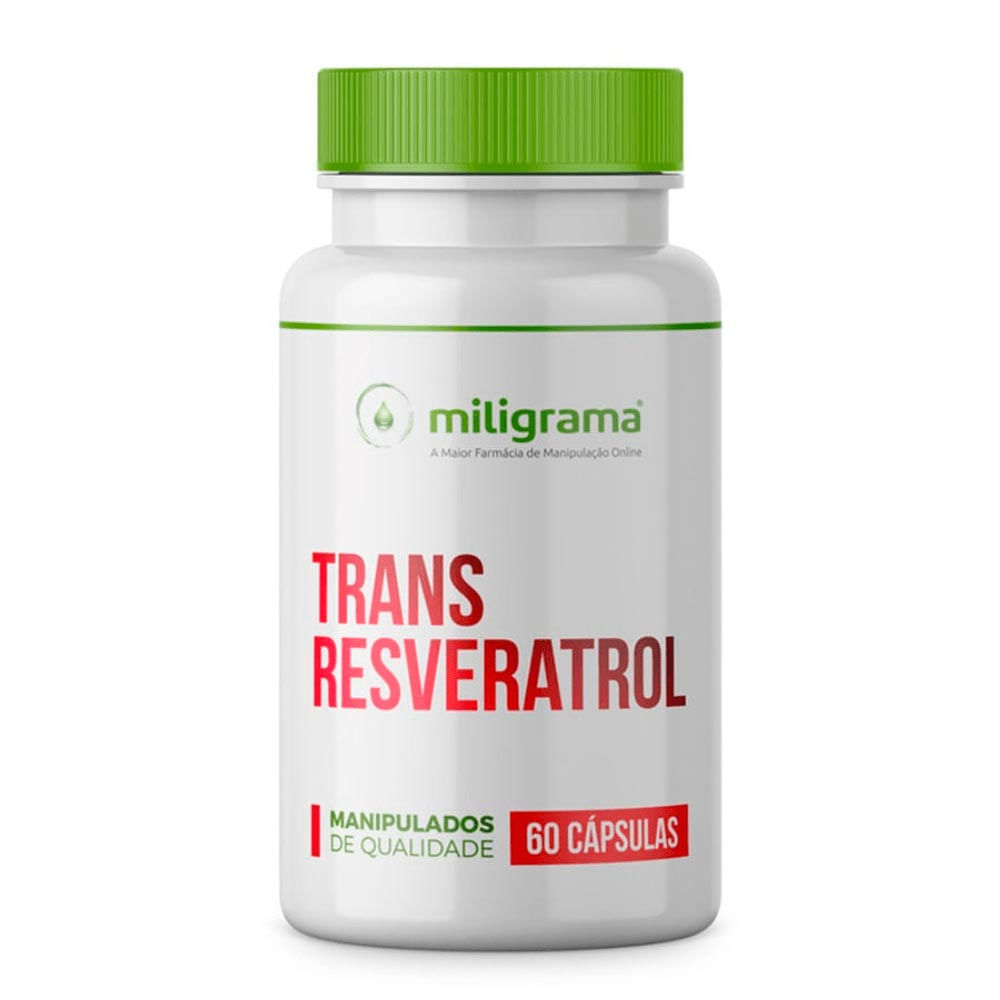 Trans-Resveratrol 100mg Miligrama com 60 Cápsulas