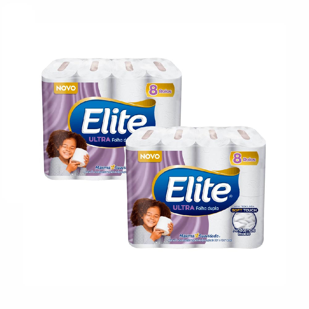 Papel Higiênico Folha Dupla 30m Elite com 16 Rolos
