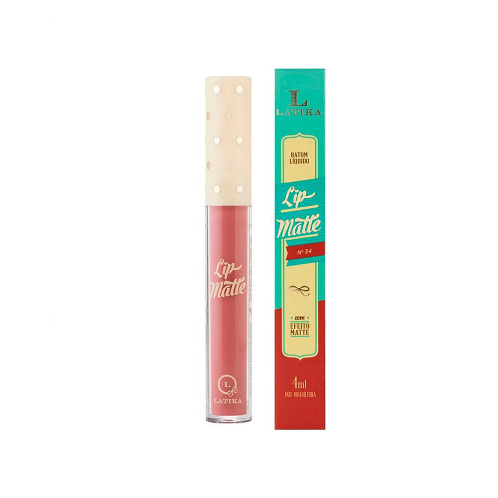 Batom Líquido Lip Matte Metálico Latika N°34