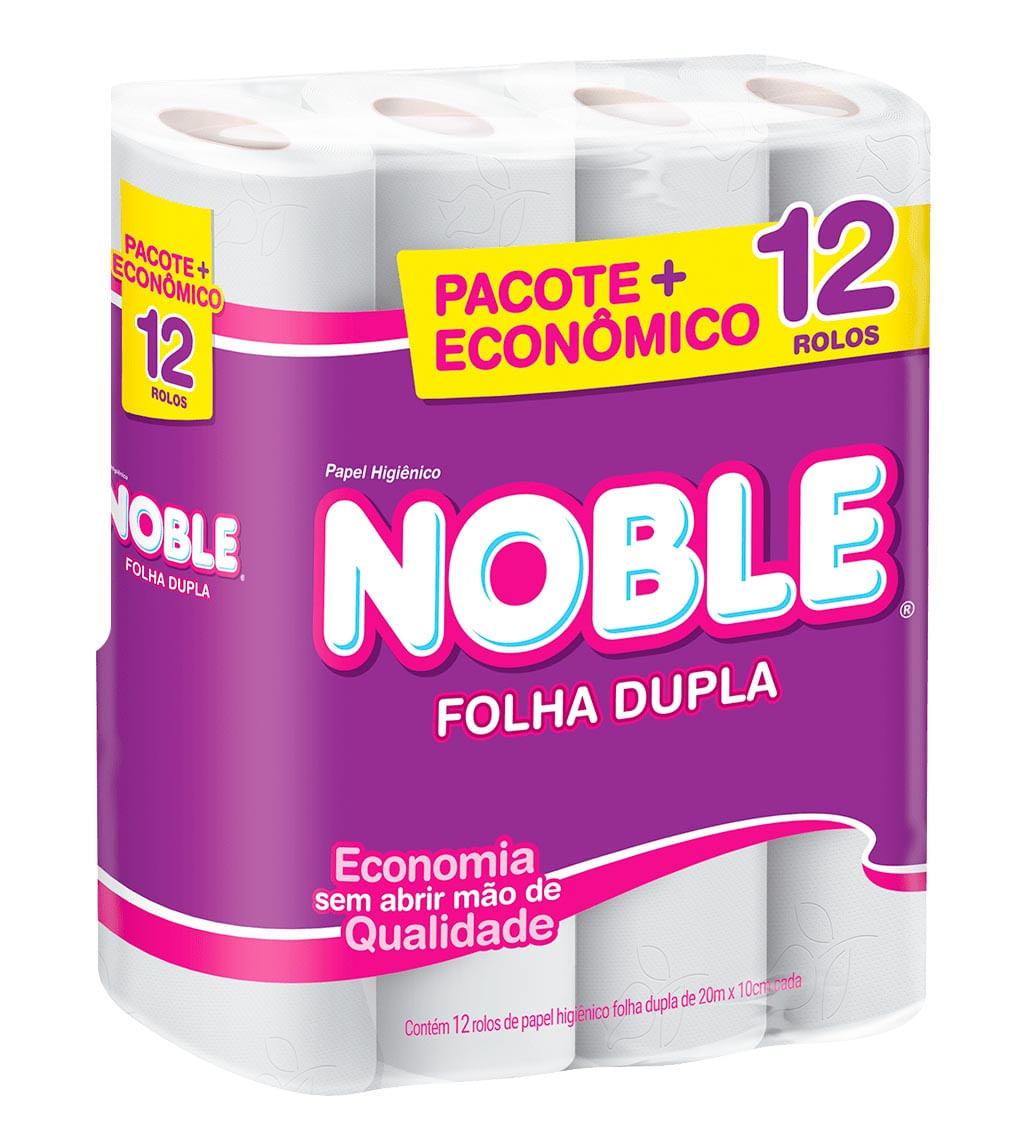 Papel Higiênico Folha Dupla 20m Noble 12 Rolos