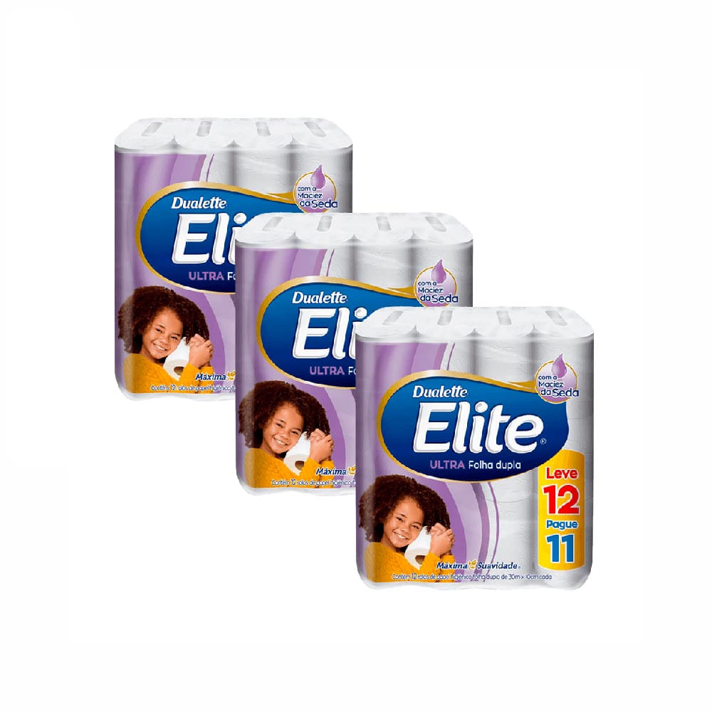 Kit Papel Higiênico Folha Dupla 30m Elite com 36 Rolos