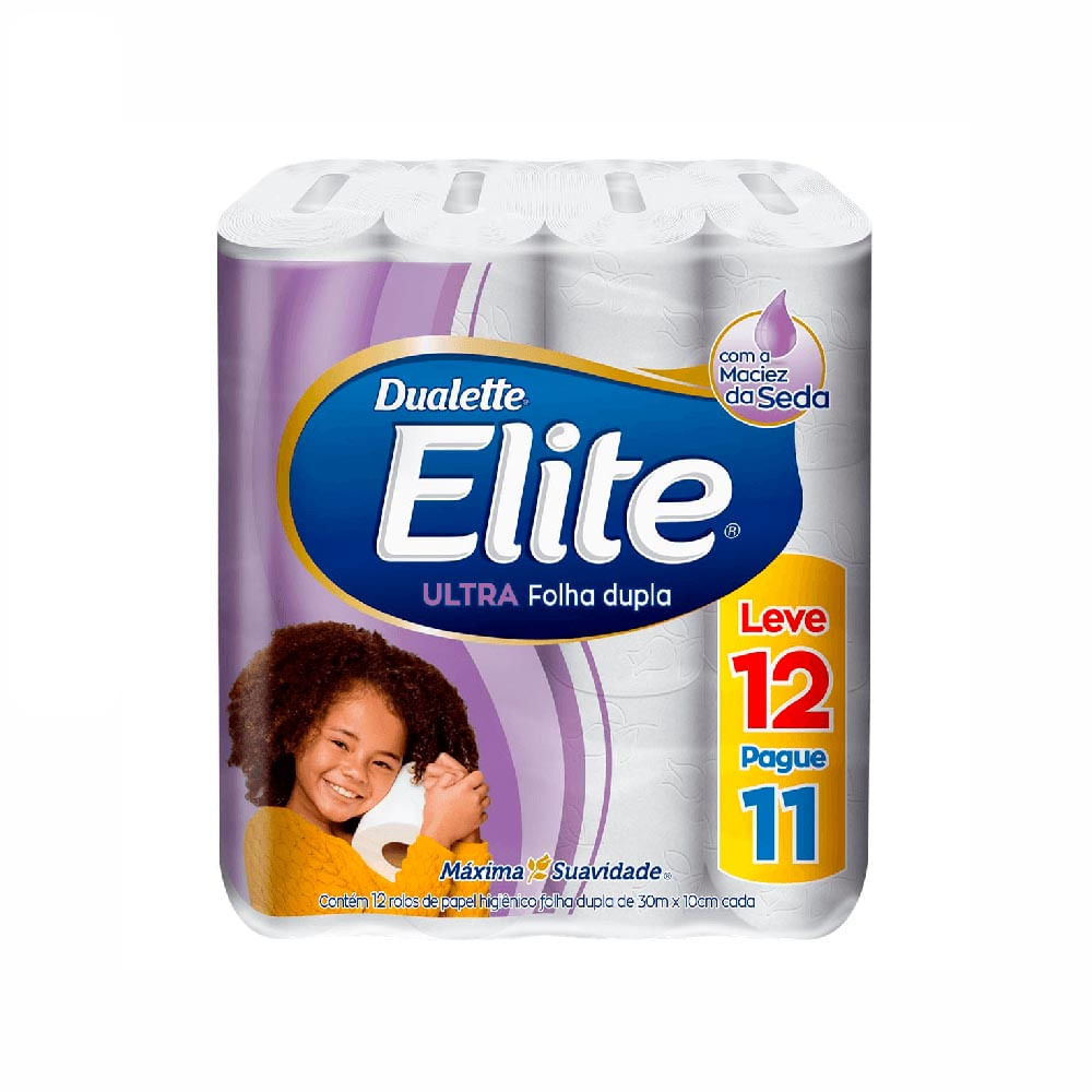Papel Higiênico Folha Dupla 30m Elite com 12 Rolos