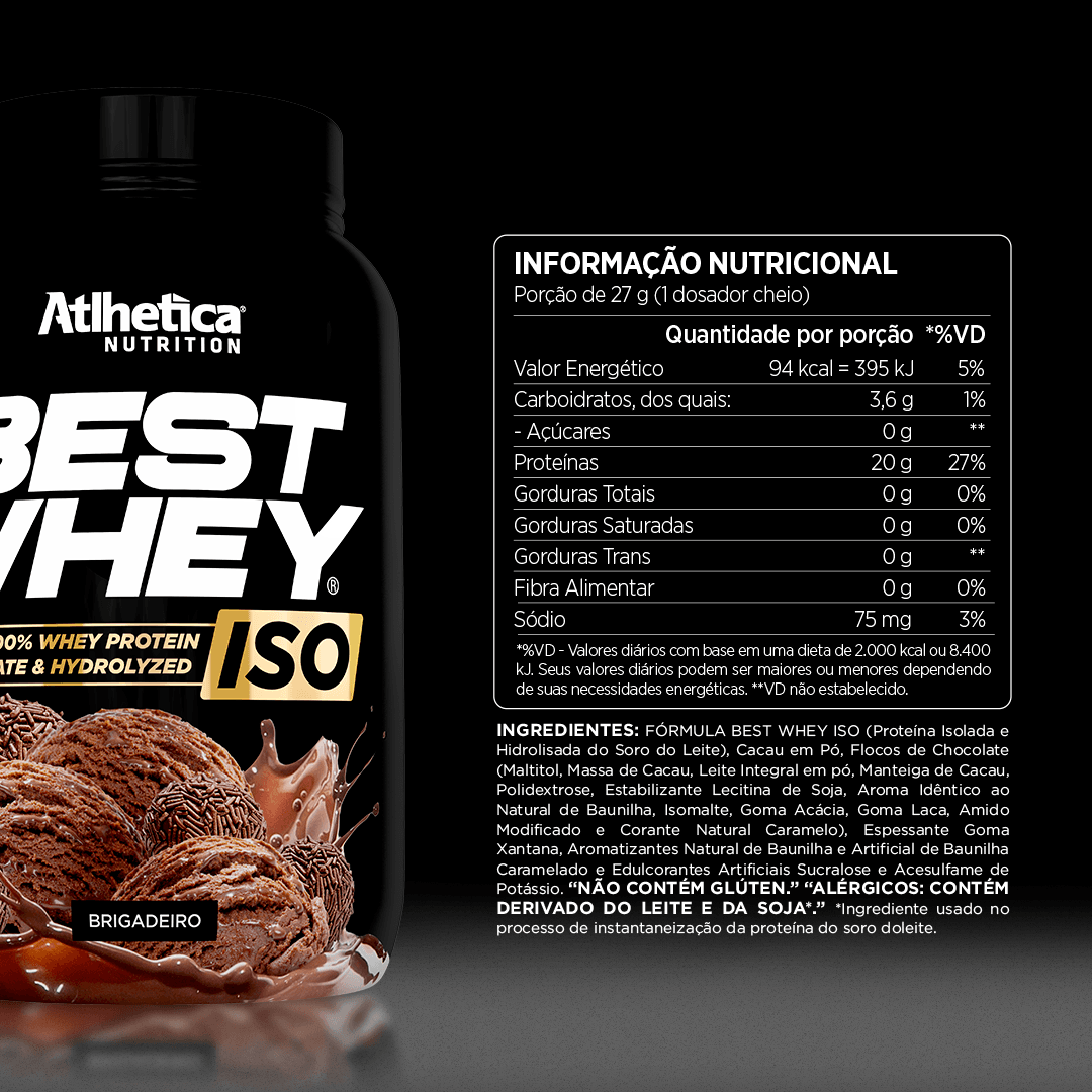 Suplemento Alimentar Best Whey Iso Protein Brigadeiro Atlhetica Nutrition 900g