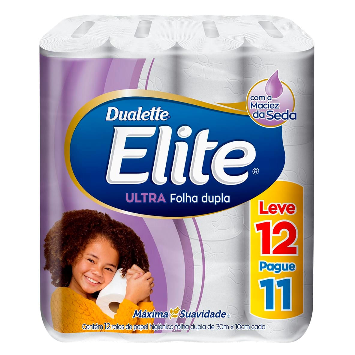 Kit Papel Higiênico Folha Dupla 30m Elite com 24 Rolos
