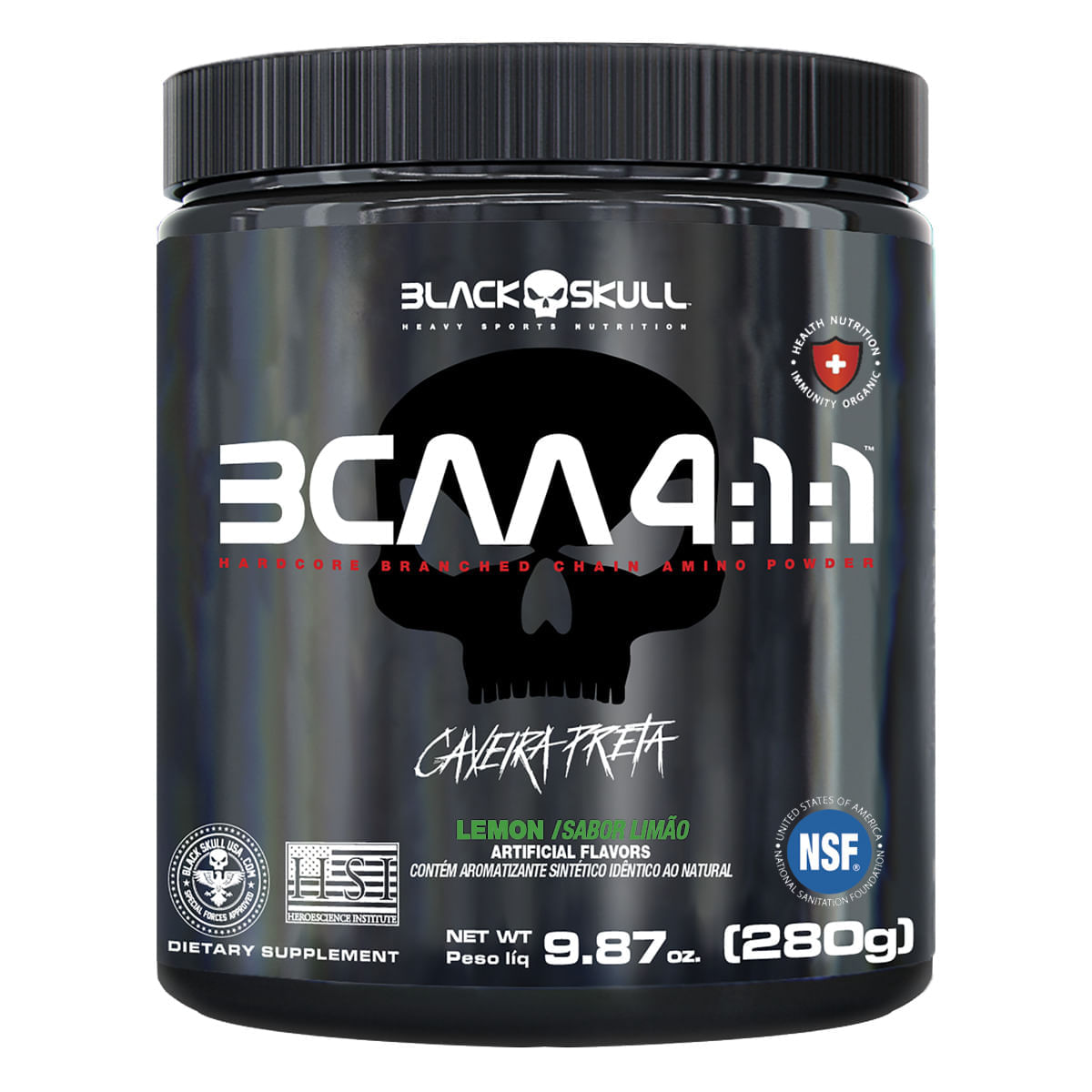 Bcaa 4:1:1 Aminoácidos Limão Black Skull 280g