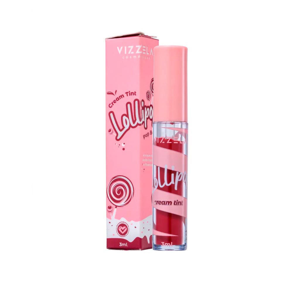 Batom Líquido Cream Tint Pop Berry Vegano Vizzela