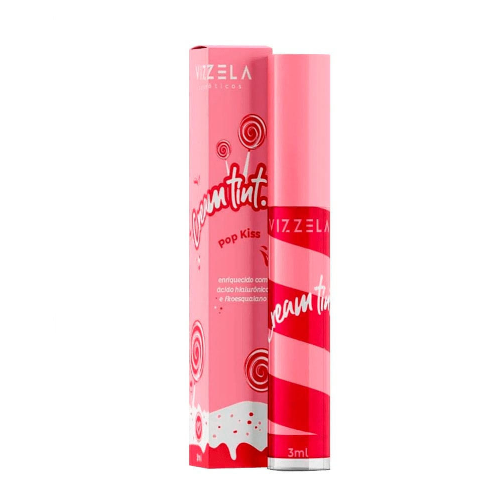 Batom Líquido Cream Tint Pop Kiss Vizzela