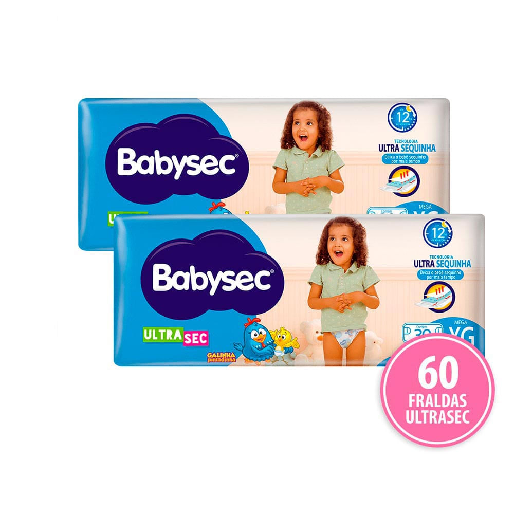 Fralda Babysec Ultrasec Xg 2x30 Unidades
