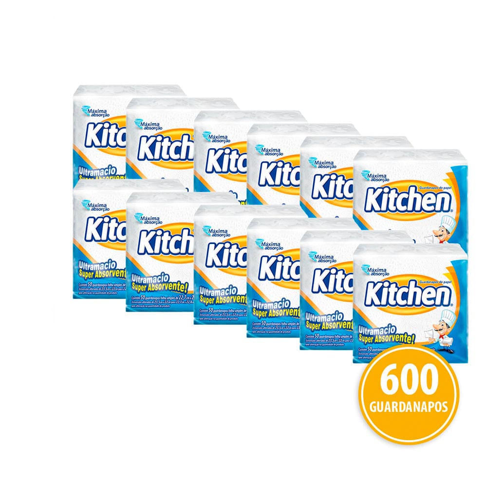 Guardanapo Kitchen 12x50 Pacotes 22,7X22,8cm
