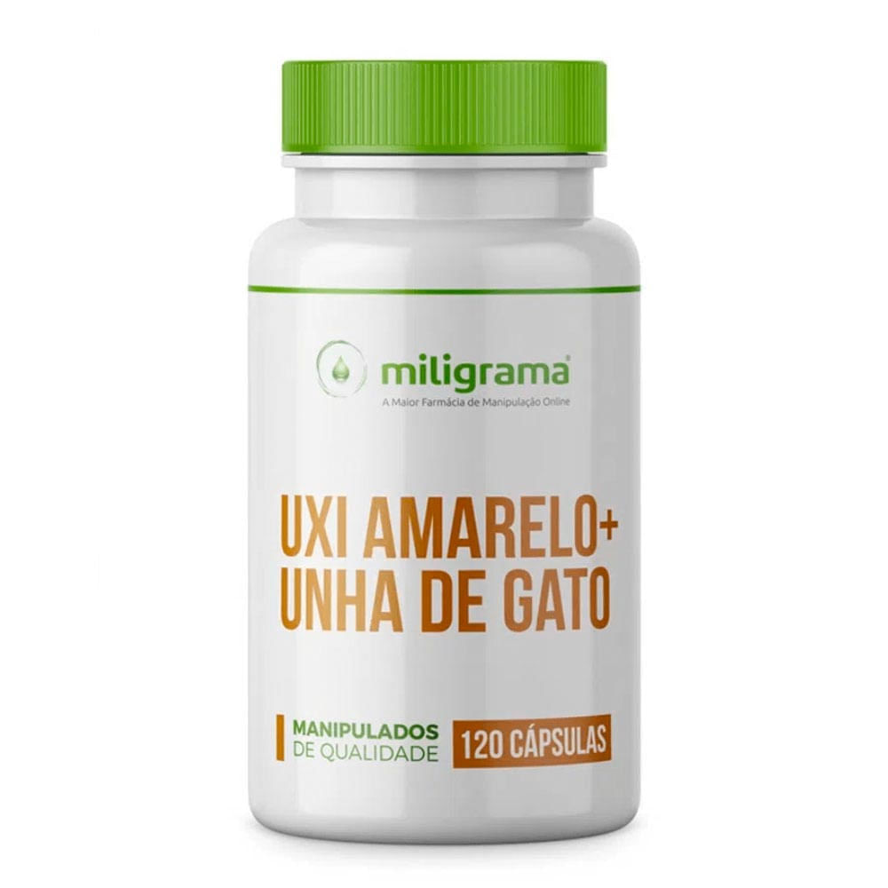 Uxi Amarelo 250mg com Unha de Gato 250mg Miligrama 120 Cápsulas