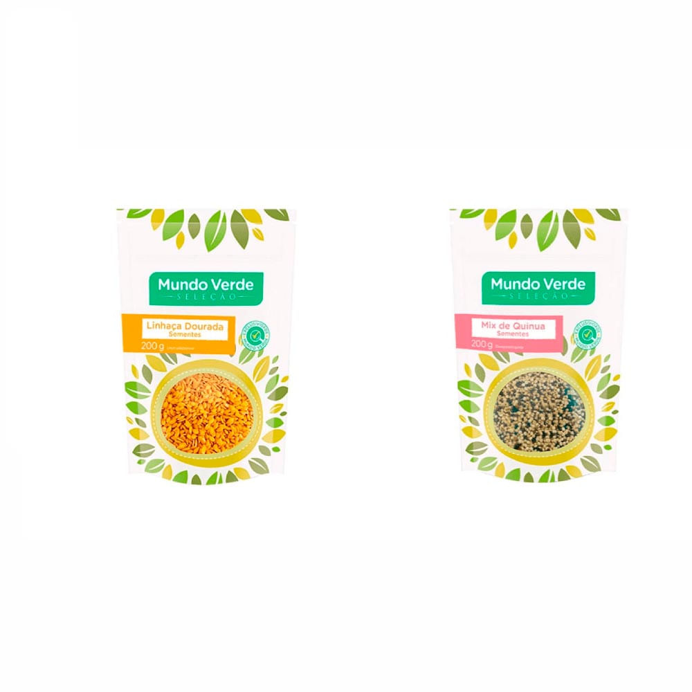 Superfood Semente de Linhaça Dourada 200g + Quinoa Mix 200g Mundo Verde Seleção