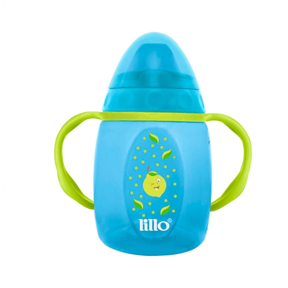 Copo de Treinamento Infantil com Alça Design 250ml Azul Lillo