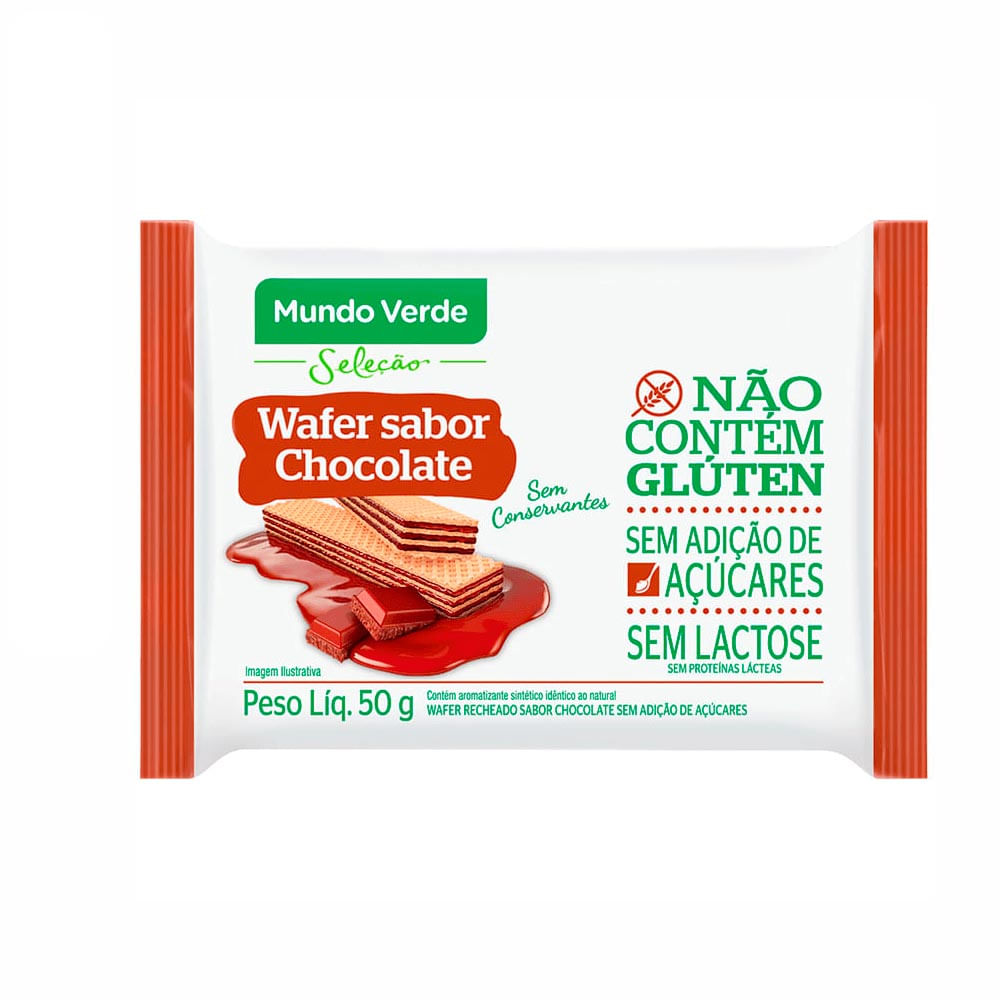 Wafer Chocolate 50g Mundo Verde Seleção