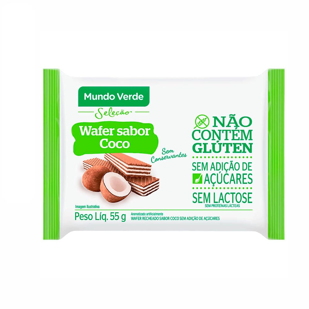 Wafer Coco 55g Mundo Verde Seleção