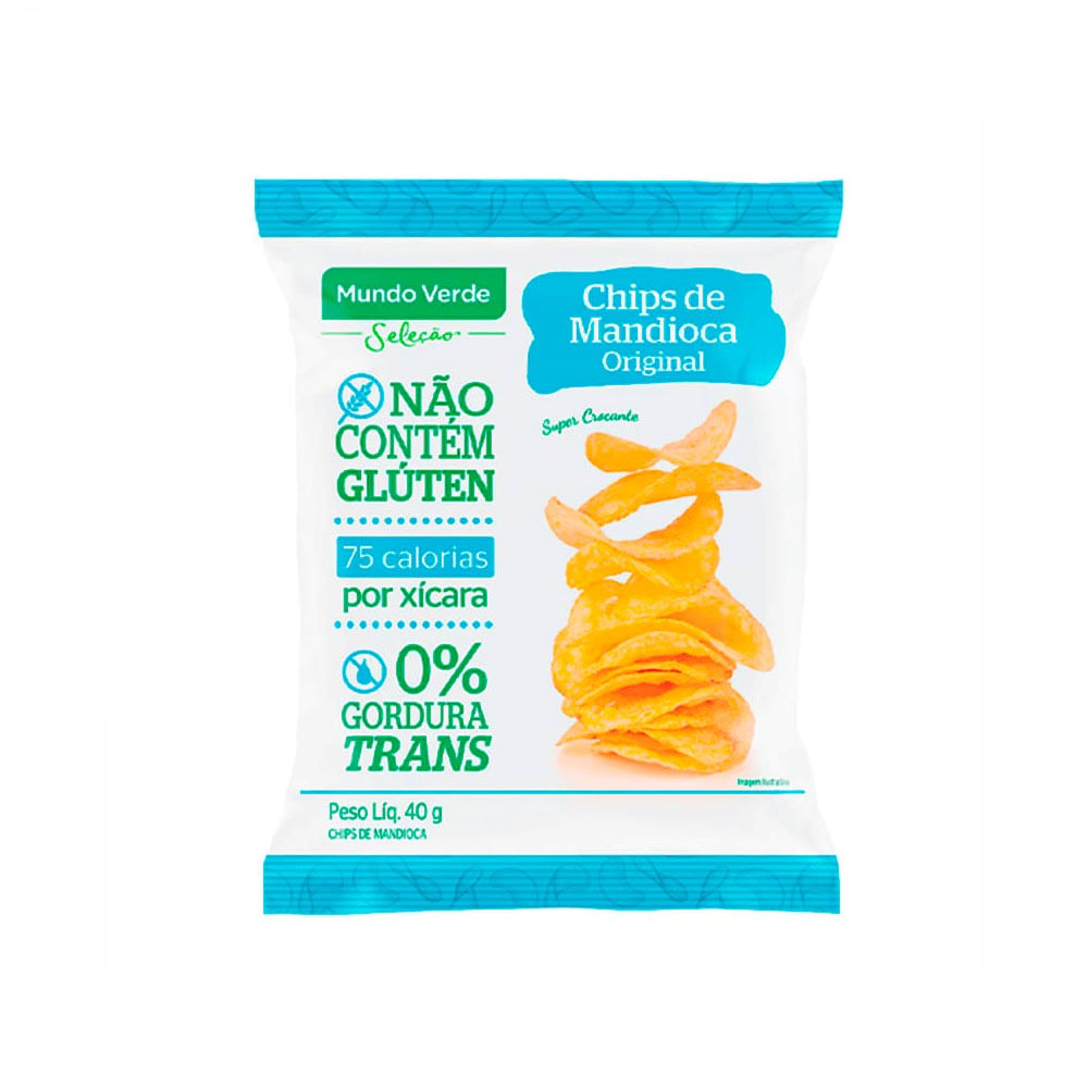 Chips de Mandioca Original sem Sal Mundo Verde Seleção 40g