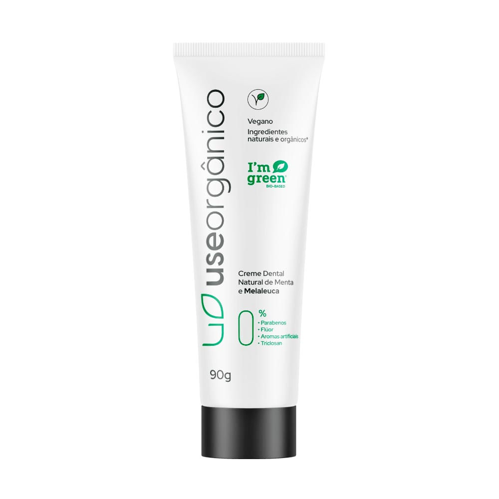 Creme Dental Use Orgânico Natural E Vegano Menta E Melaleuca 90G