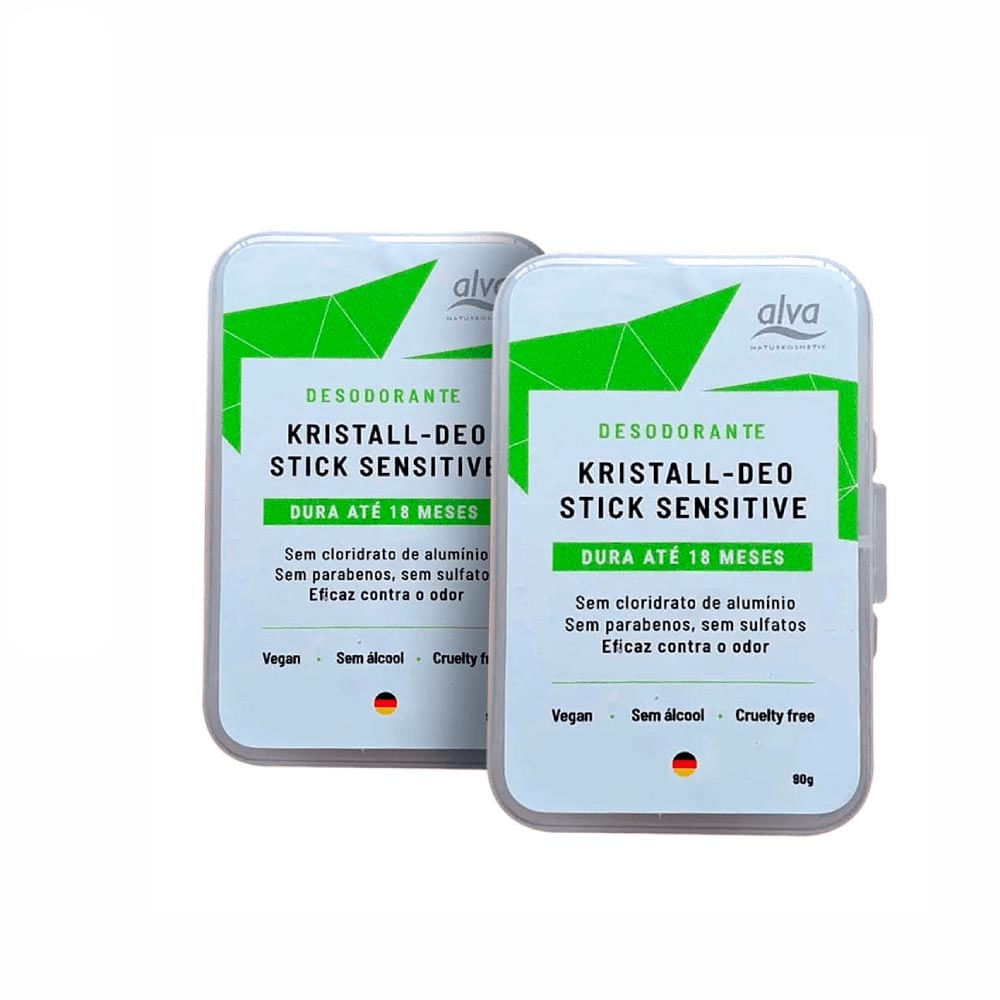 Kit Desodorante Stick Alva De Pedra Natural Kristall Sensitive 2 Unidades
