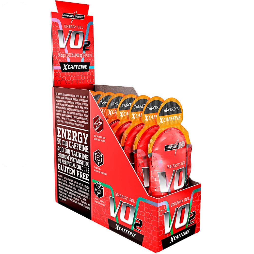 Suplemento Energético Vo2 Gel X-Caffeine Integralmédica Tangerina 10un