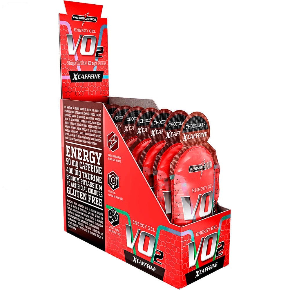 Suplemento Energético Vo2 Gel X-Caffeine Integralmédica Chocolate 10un