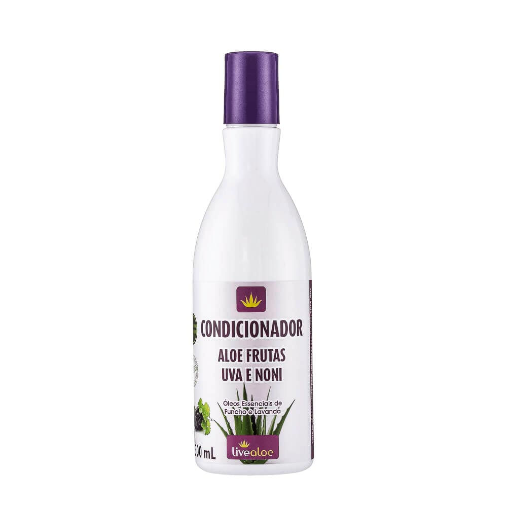 Condicionador Livealoe Vegano Aloe Frutas Com Noni E Uva 300Ml