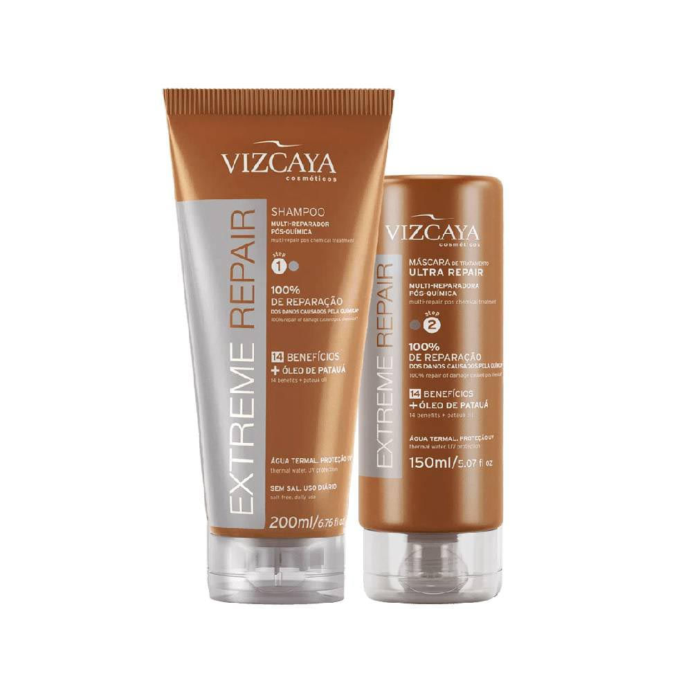Kit Duo Shampoo 200ml + Máscara Extreme Repair 150ml Vizcaya