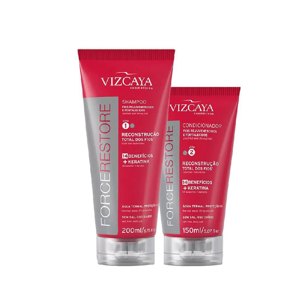 Kit Duo Vizcaya Force Restore Condicionador 150ml e Shampoo 200ml
