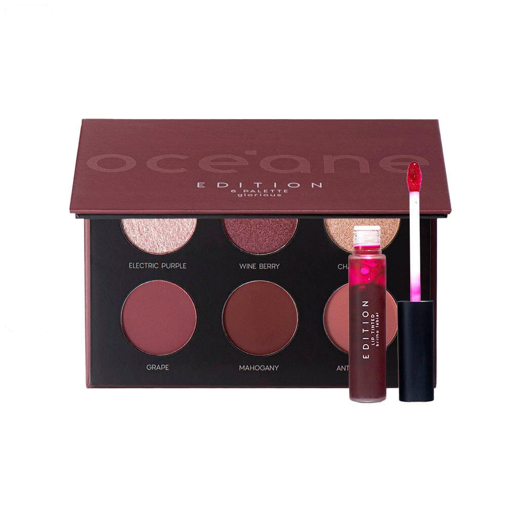 Kit Paleta de Sombras Glorious + Lip Tinted Océane Edition