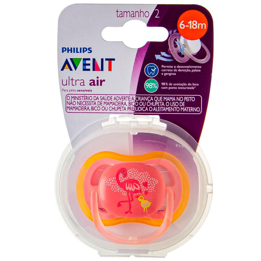 Chupeta Ultra Air 6-18m Flamingo Avent Scf086/77