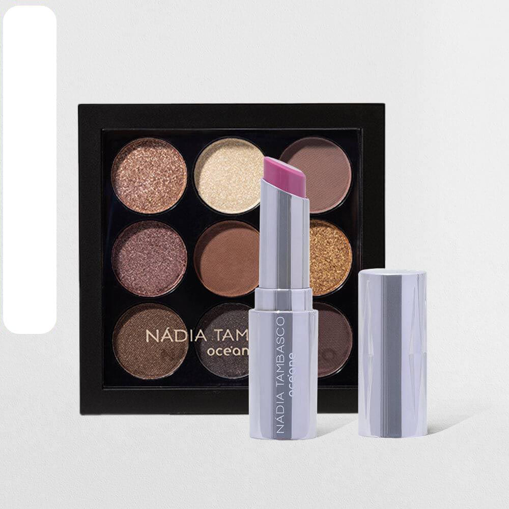 Kit Paleta De Sombras To Go Basic Revitalizador Labial Roxo Nádia Tambasco By Océane