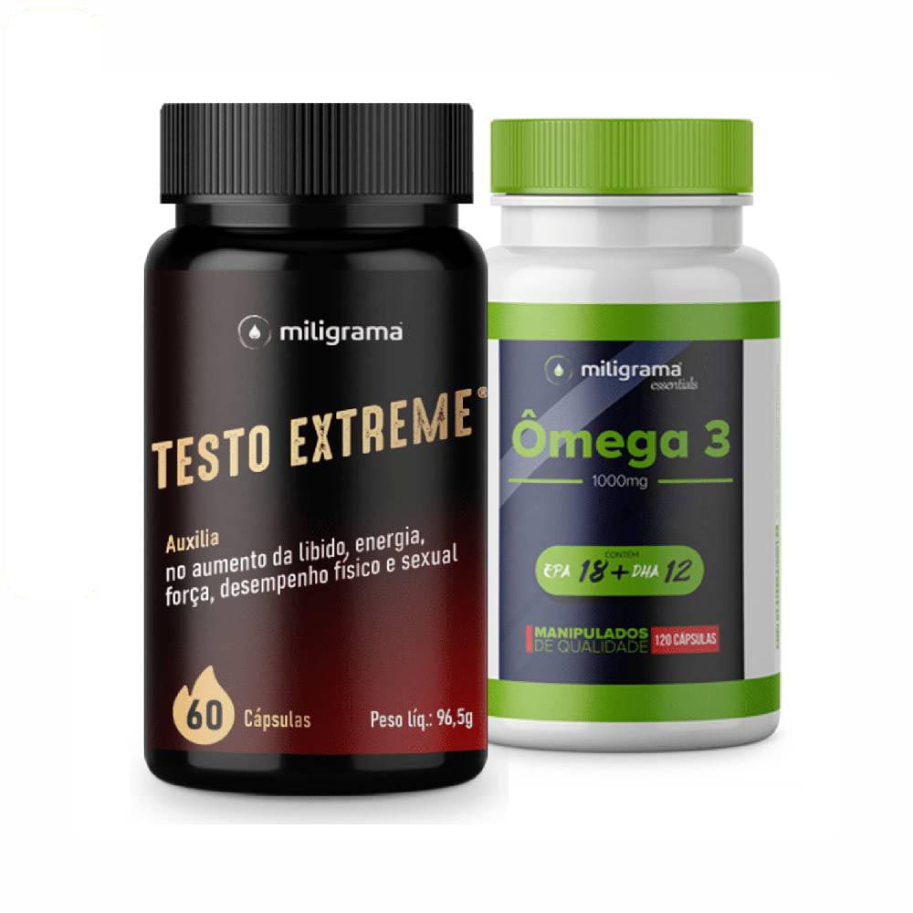 Testo Extreme 60 cápsulas + Ômega 3 120 cápsulas Miligrama