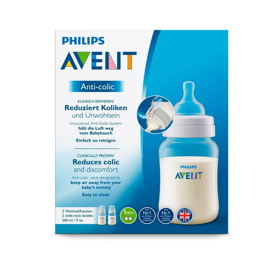 Kit 2 Mamadeiras Transparentes 260ml Philips Avent Scf813/27