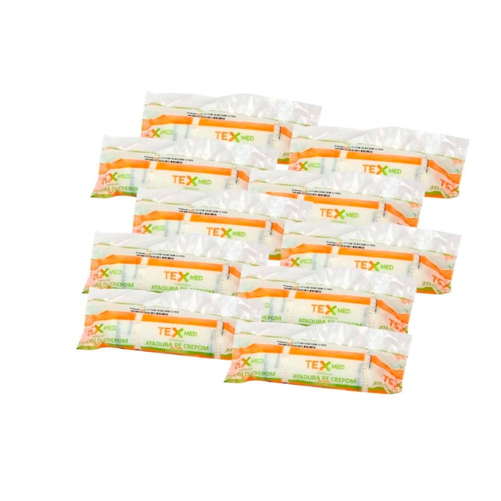 Kit 10 Rolos Atadura Crepom Não Estéril 20cmx1,80m TexMed