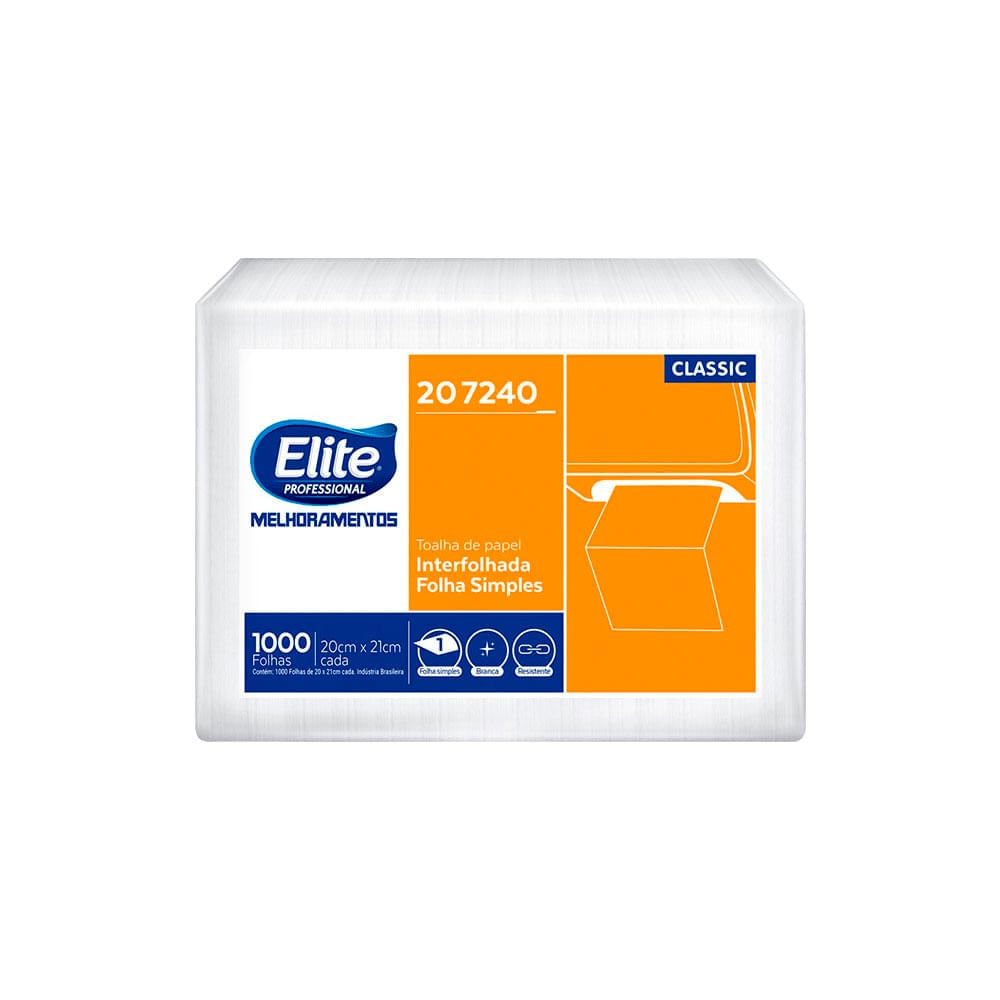 Toalha Classic Interfolhada Elite com 1.000 Folhas Simples