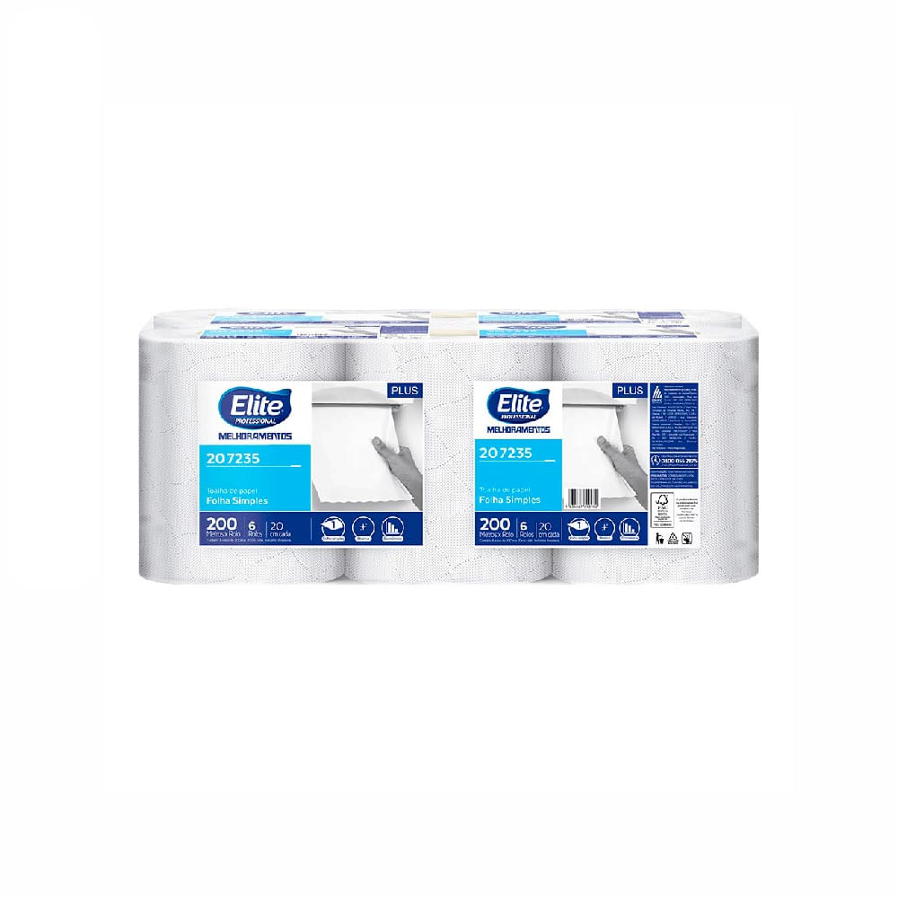 Toalha Em Rolo Plus Elite 6x200 metros