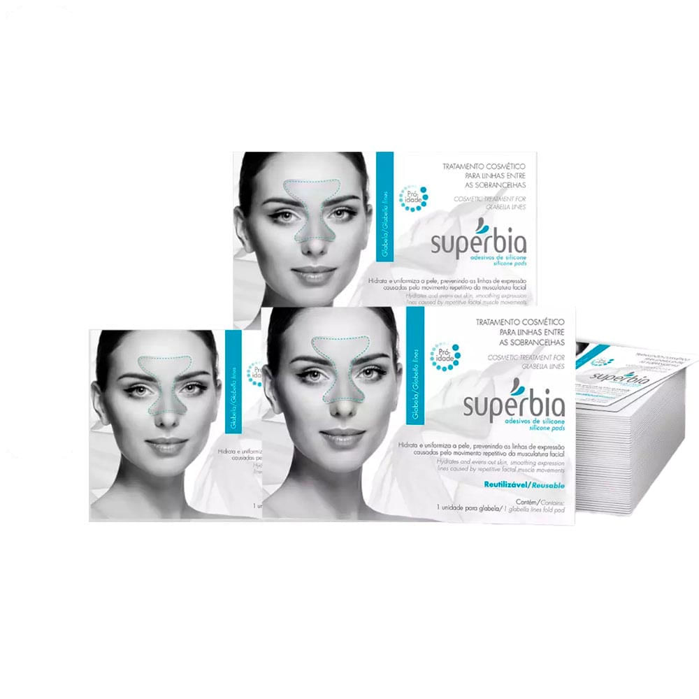 Kit de Adesivo de Silicone para Rugas entre as Sobrancelhas Supérbia 3 unidades