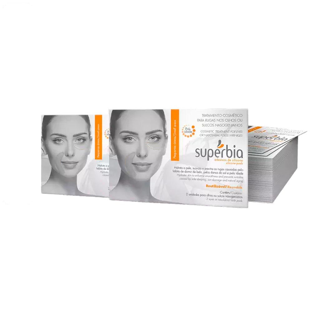 Kit de Adesivos de Silicone para Rugas nos Olhos ou Bigode Chinês Supérbia 2 unidades