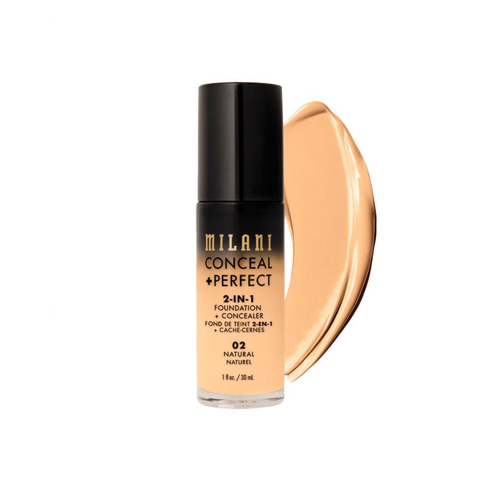 Base Líquida Milani Conceal + Perfect 2 em 1 02 Natural