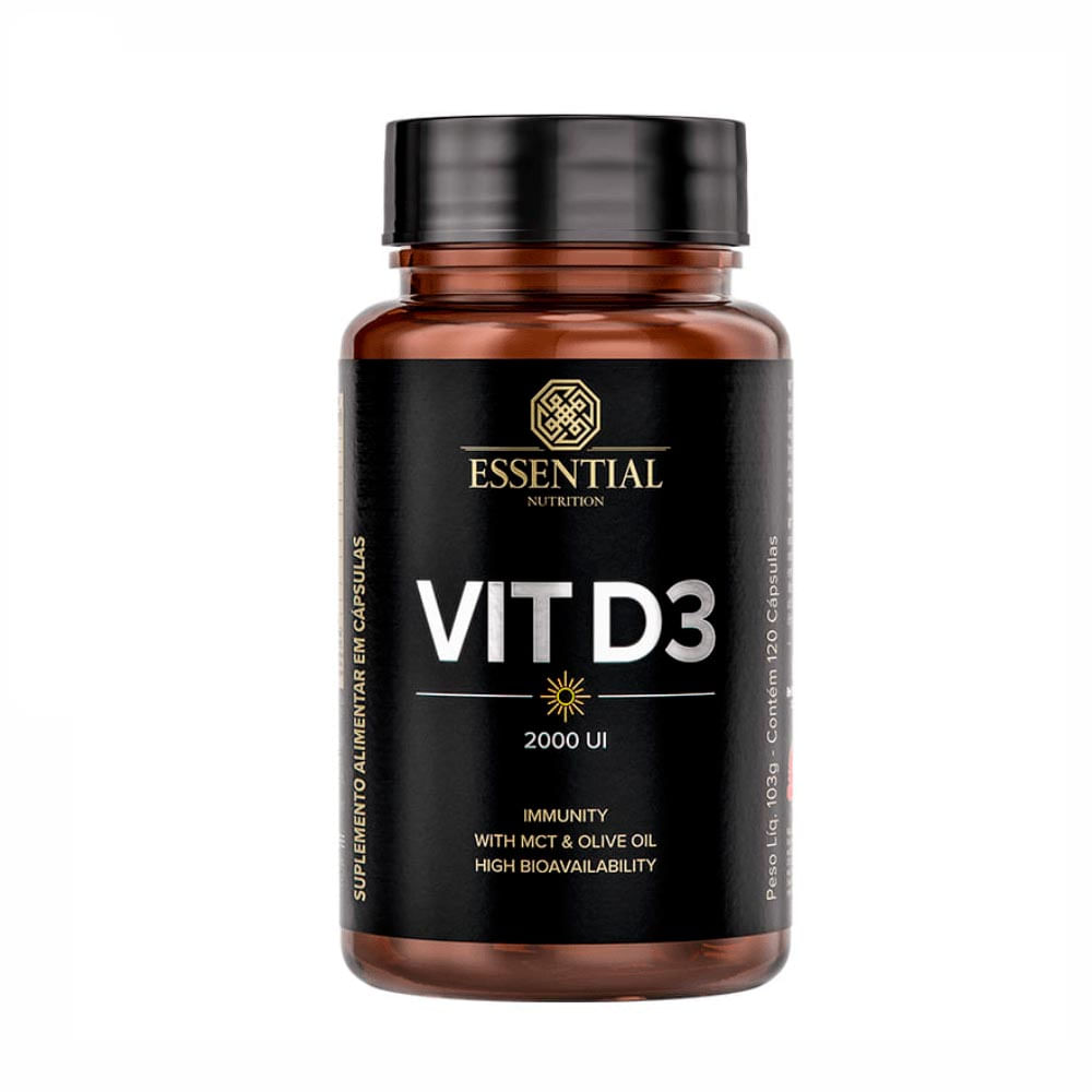 Vitamina D3 2000UI Essential Nutrition 120 Cápsulas