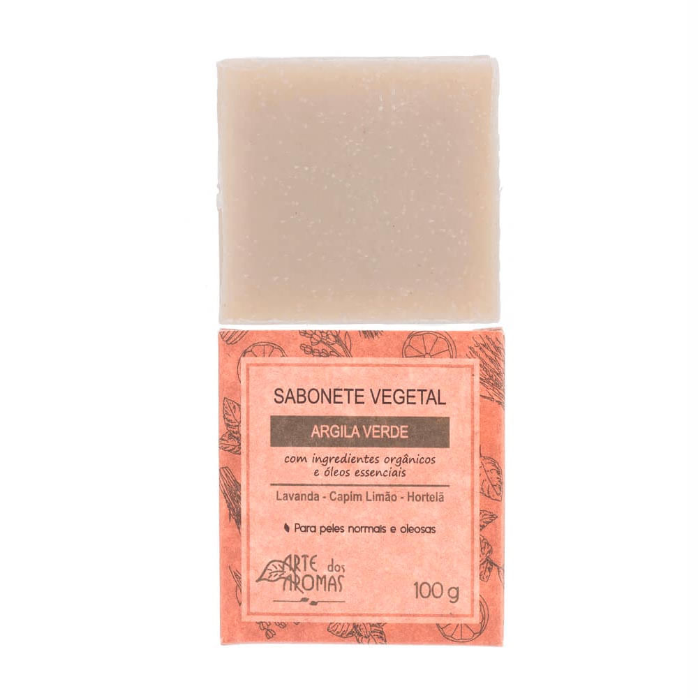 Sabonete Em Barra Vegetal Natural Arte Dos Aromas De Argila Verde 100G