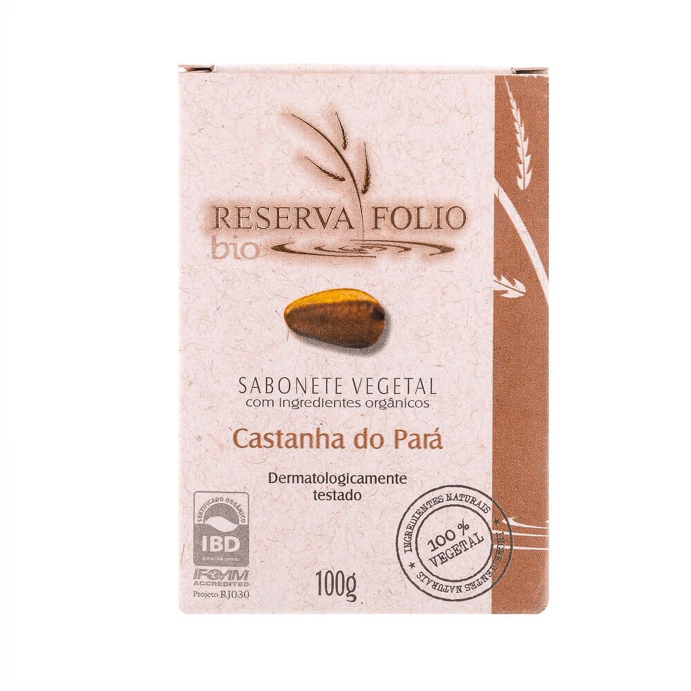 Sabonete Em Barra Vegetal Orgânico Reserva Folio Castanha Do Pará 100G