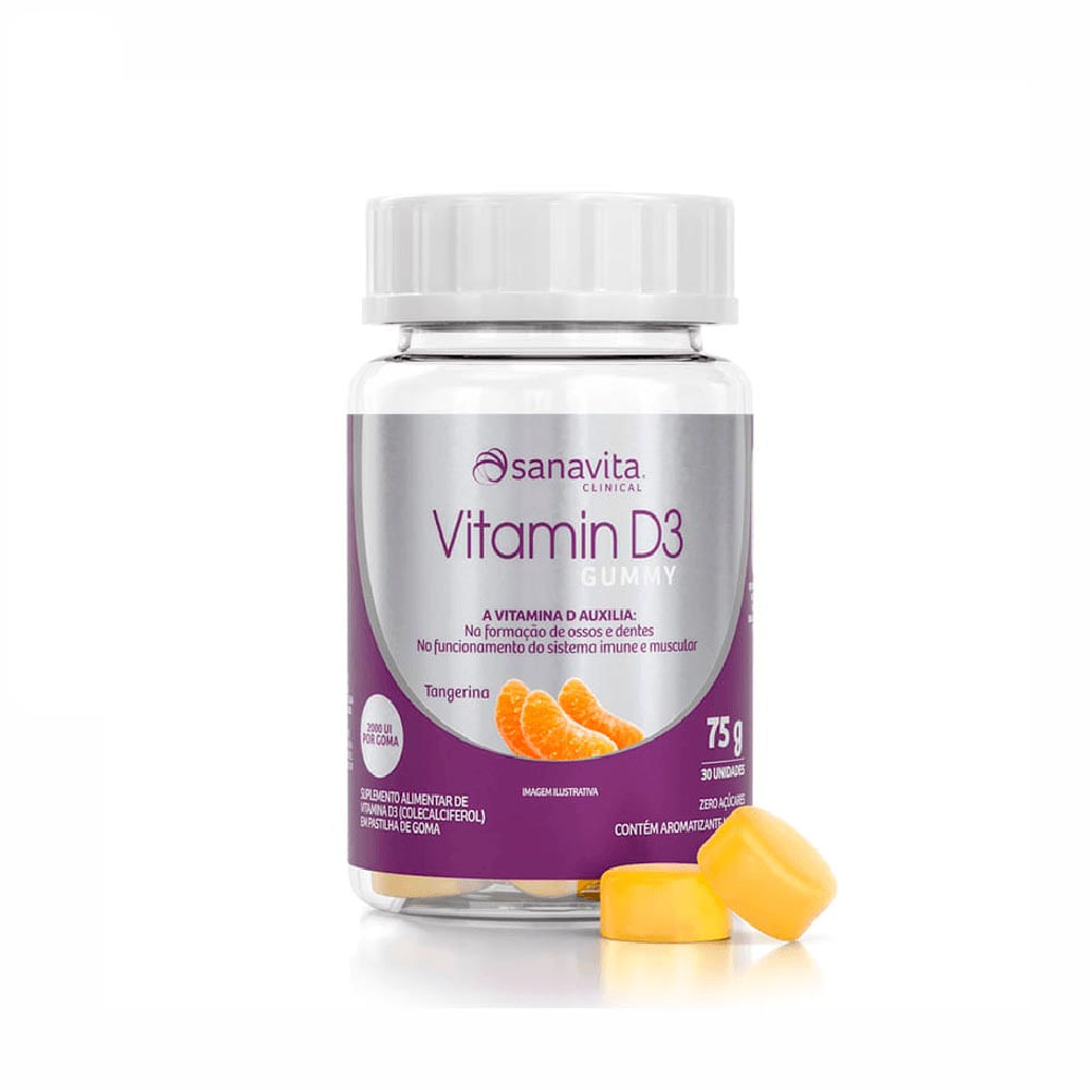 Vitamin D3 gummy Tangerina Sanavita 30 Cápsulas