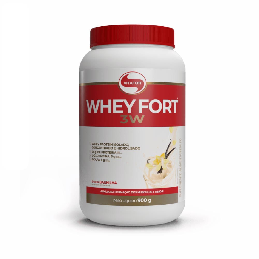 Whey Fort 3W Baunilha Vitafor 900G