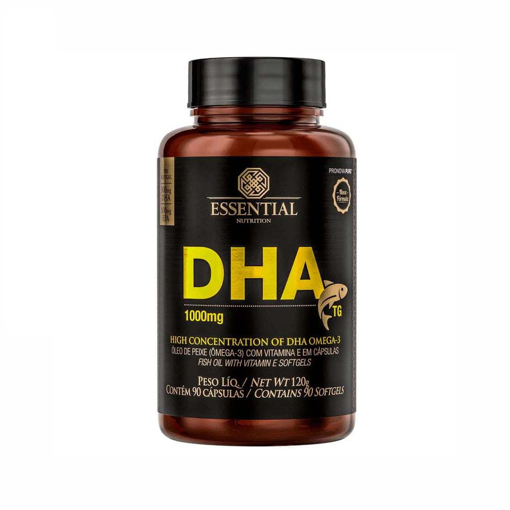 DHA Ômega e Essential Nutrition 1000 mg com 90 cápsulas