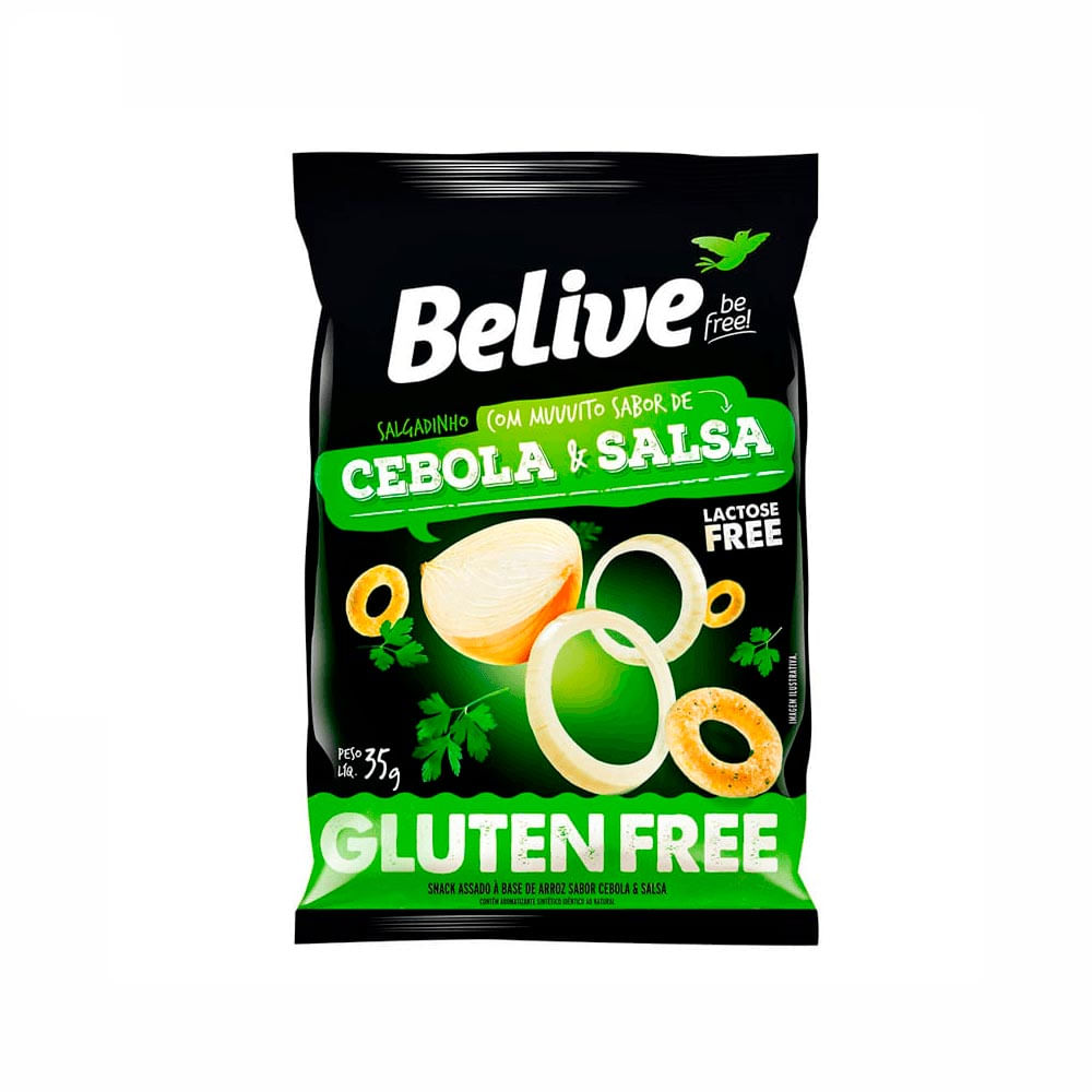 Salgadinho sem Glúten Cebola e Salsa Belive 35g