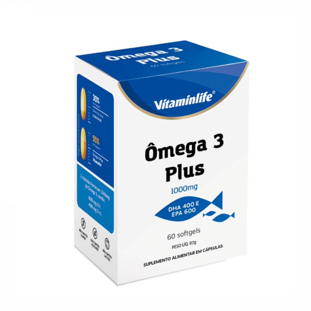 Ômega 3 Plus Vitaminlife 1000mg Com 60 Cápsulas