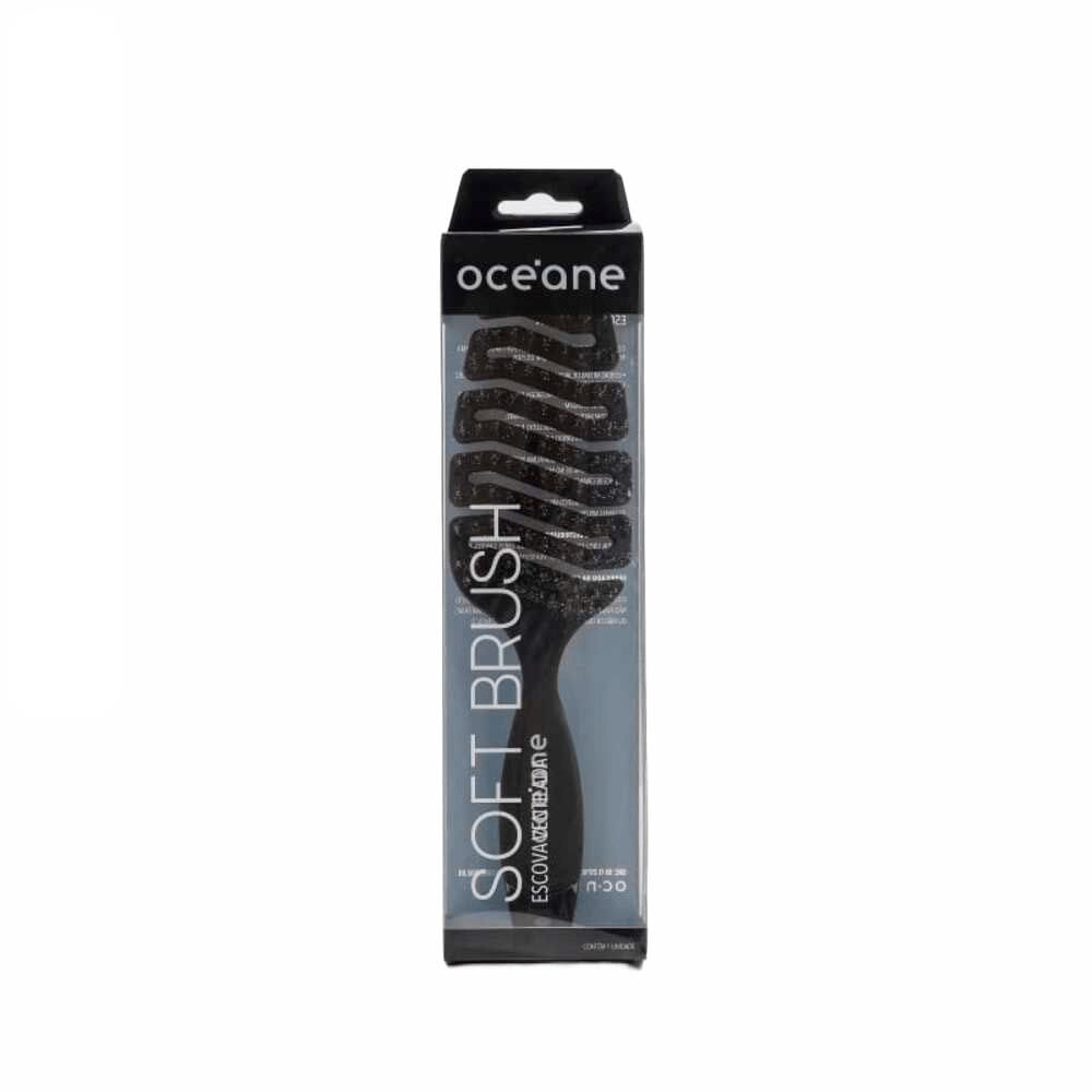 Escova De Cabelo Océane Soft Brush Ventilada Preta
