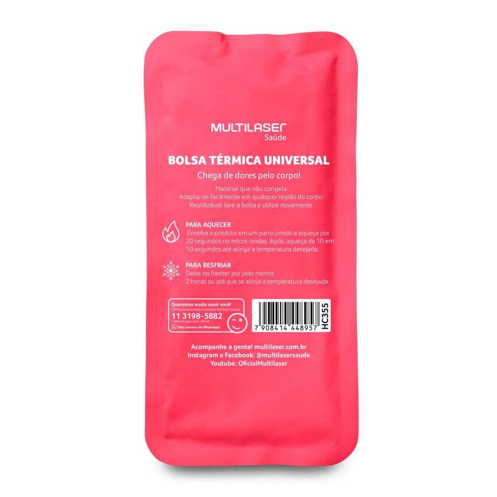 Bolsa Térmica Gel Multilaser Média Rosa HC355