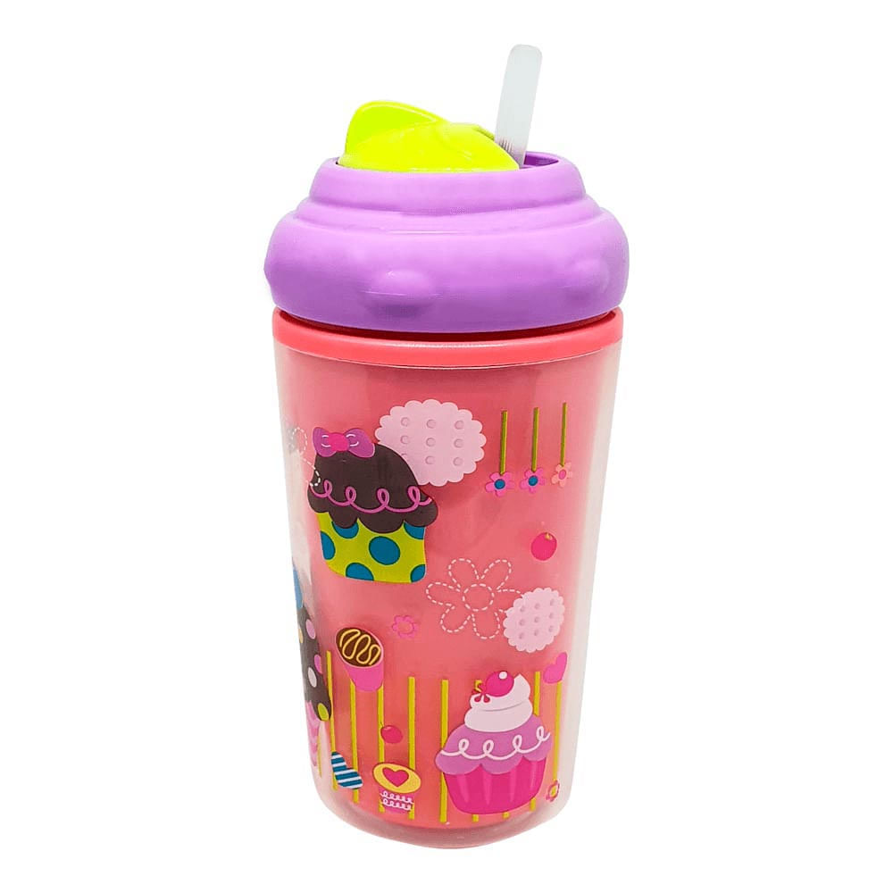 Copo Térmico Com Canudo De Silicone Cool Rosa 24m+ 210ml Multikids Baby BB035